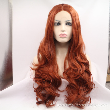 Vigorous mono long premium high quality straight wholesale black women synthetic hair wigs with lace front